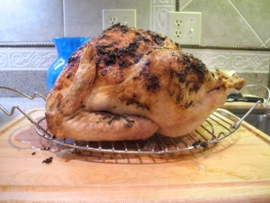 Roasted turkey with herb butter