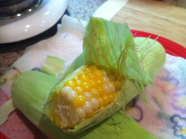 Microwave corn on the cob